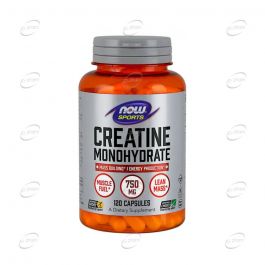 КРЕАТИН МОНОХИДРАТ капсули 750 mg Now Foods