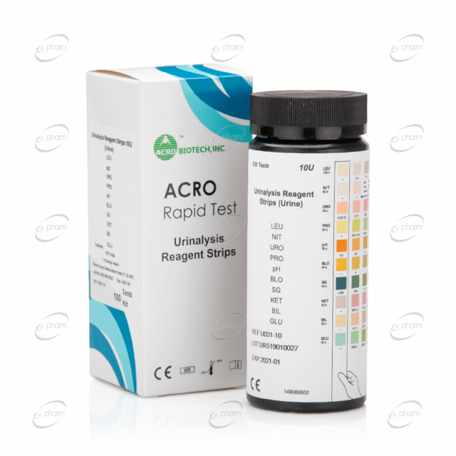 ACRO Rapid Test тест ленти за урина - 10 показателя