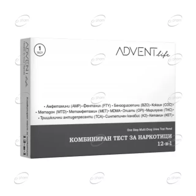 ADVENT LIFE Комбиниран тест за наркотици 12 в 1