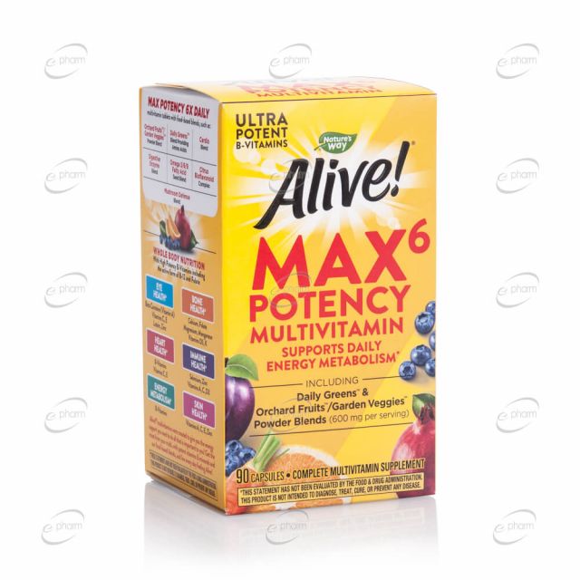 Alive MAX 6 Potency мултивитамини капсули Nature's Way
