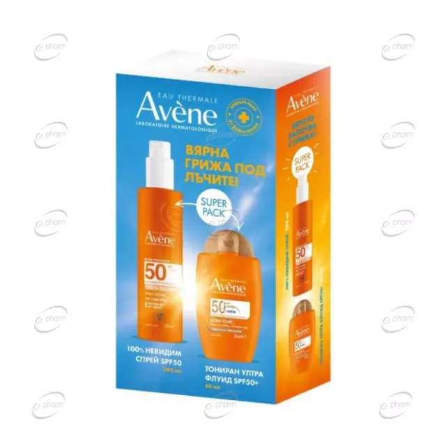 AVENE ПРОМО SUN Спрей + тониран ултра флуид SPF50+