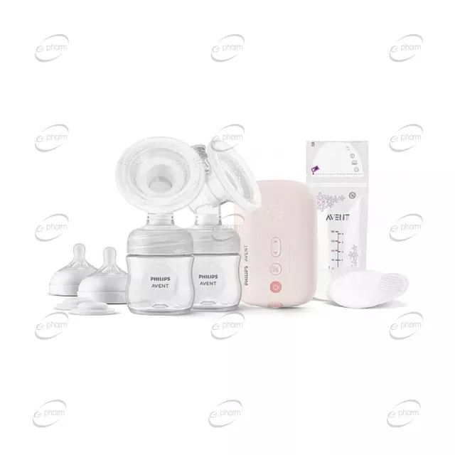 AVENT Двойна електрическа помпа Natural Motion + торбички за кърма