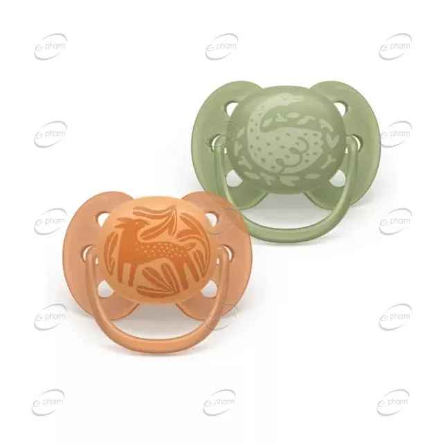 AVENT Ортодонтични залъгалки Ultra soft + стерилизаторна кутия (18+ месеца) - сърна/гъска