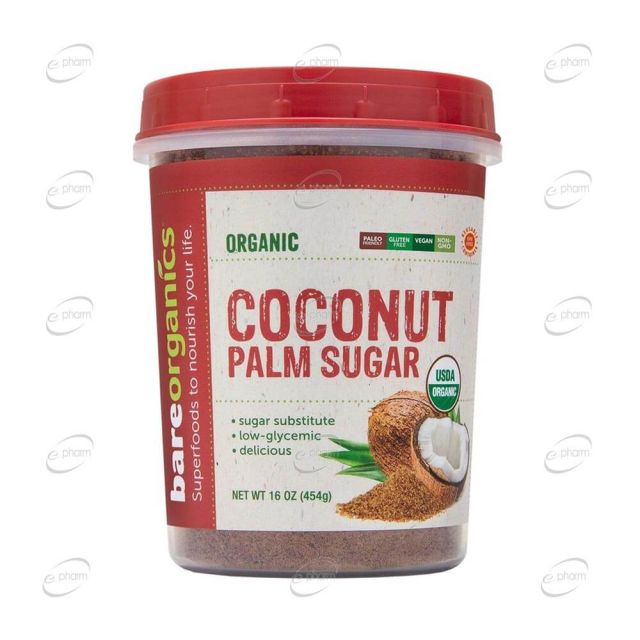 Кокосова палмова захар BAREORGANICS