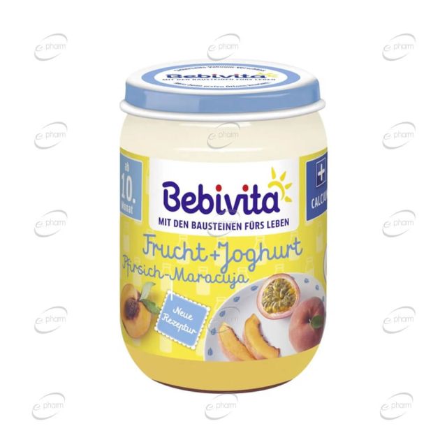 BEBIVITA Пюре йогурт с праскова и маракуя 10+ месеца