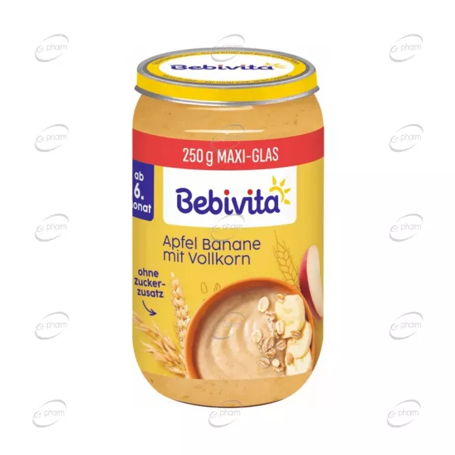 BEBIVITA БИО Пюре ябълка и банан с пълнозърнести култури 6+ месеца