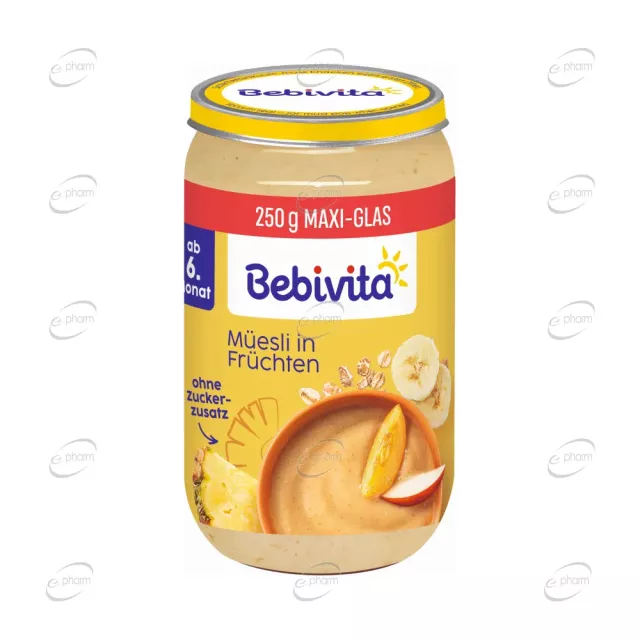 BEBIVITA БИО Пюре Плодове с мюсли 6+ месеца