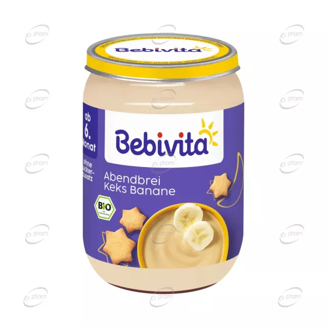 BEBIVITA "Лека нощ" млечна каша бисквити и банани 6+ месеца