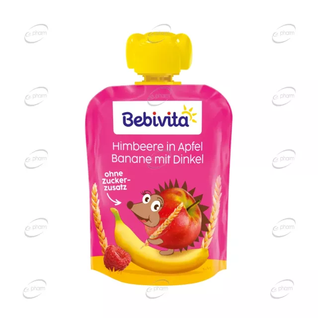 BEBIVITA Плодов пауч с ябълка банан и малина