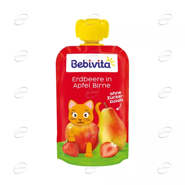 BEBIVITA Плодов пауч с ягода ябълка и круша
