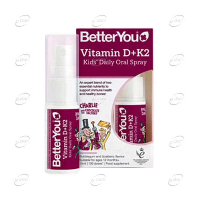 Vitamin D3 + K2 Kids Daily Oral Spray BetterYou