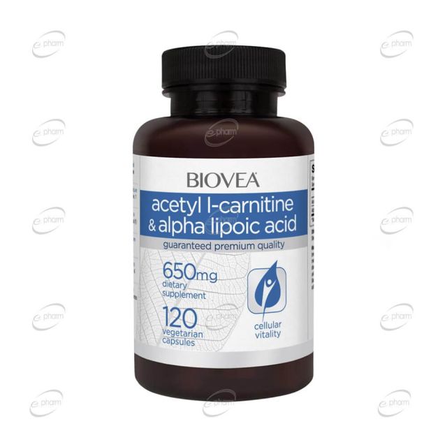 Acetyl L-Carnitine + Alpha Lipoic Acid 650mg капсули BIOVEA