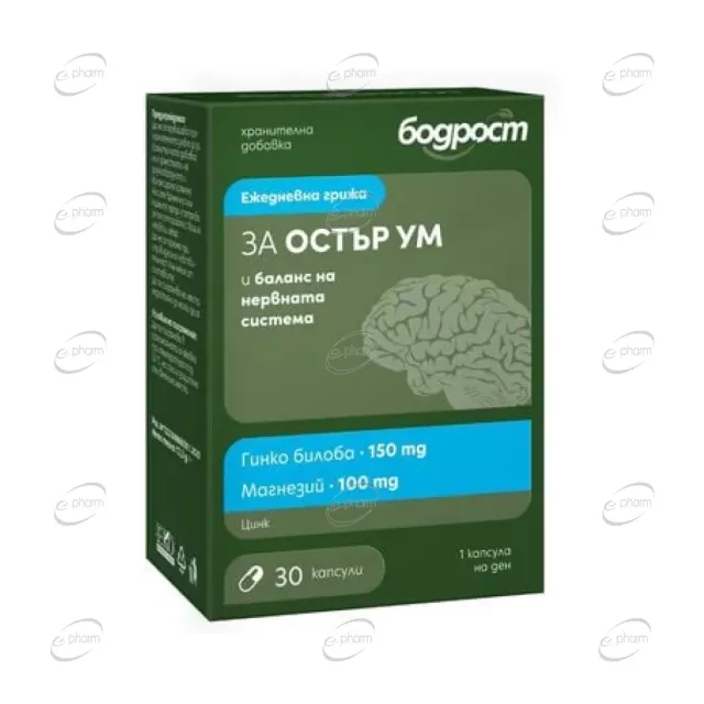 БОДРОСТ ЗА УМА И НЕРВНАТА СИСТЕМА капсули Sopharma