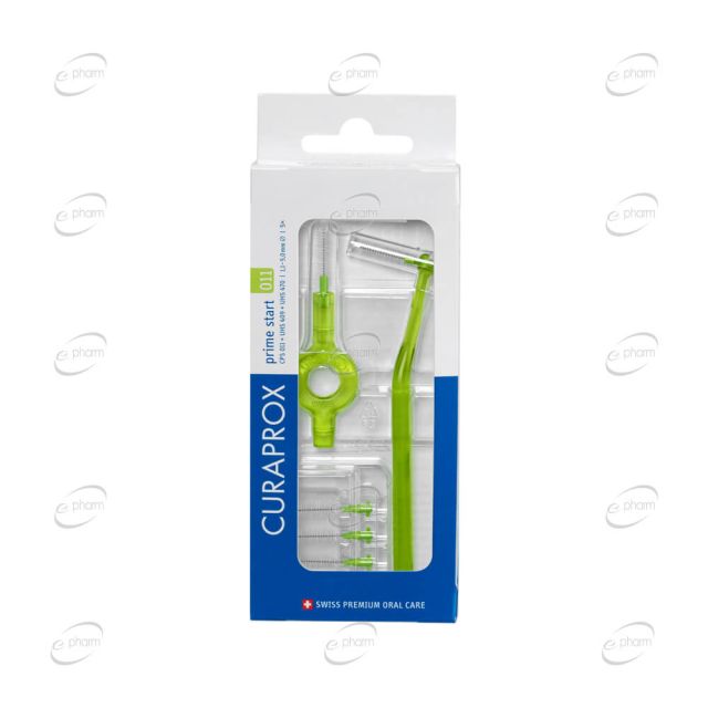 CURAPROX Prime smart 011 интердентални четки за зъби с кръгъл и прав държач