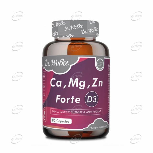 CALCIUM + MAGNESIUM + ZINC + D3 FORTE капсули Dr.Wolke