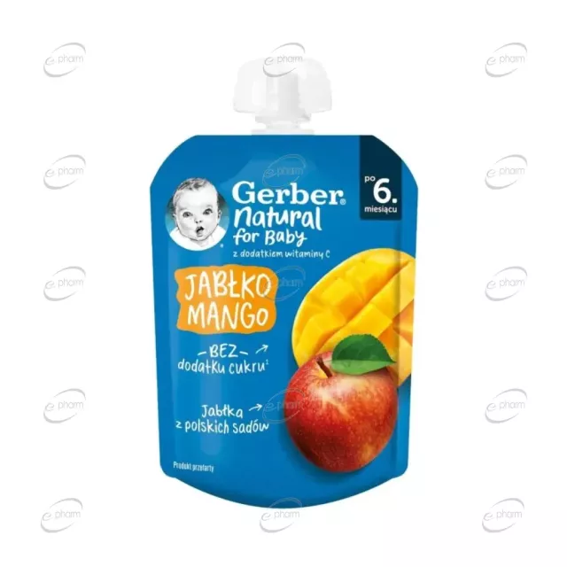 Gerber Пауч манго и ябълка 6+ месеца