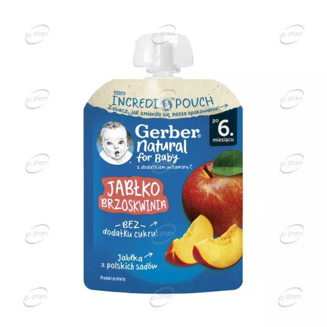 Gerber Пауч праскова и ябълка 6+ месеца
