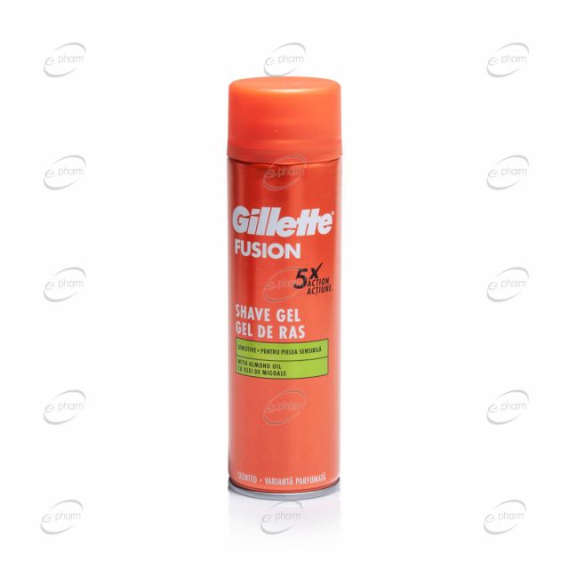 GILLETTE Fusion 5 Sensitive Гел за бръснене бадемово масло