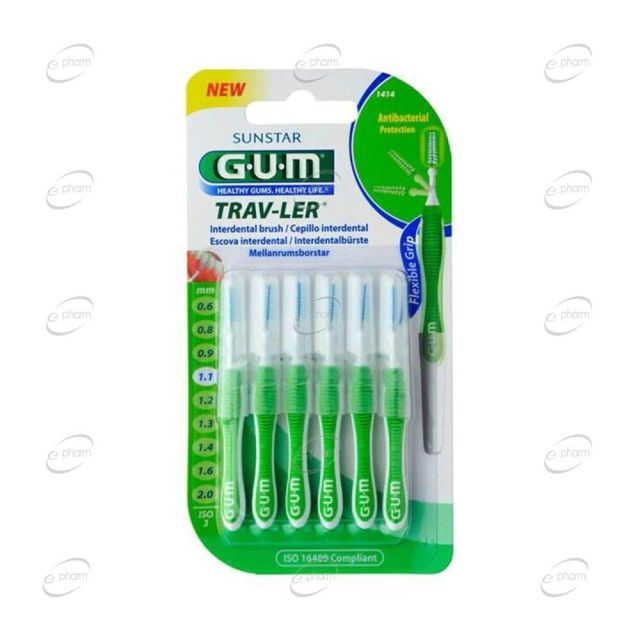 GUM Trav-Ler Интердентални четки за зъби конус 1.1 мм