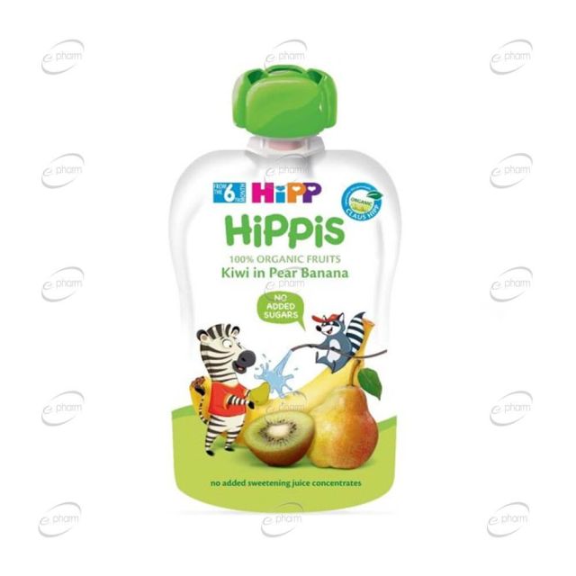HIPP HIPPIS Плодова закуска круша, банан, киви 6+месеца