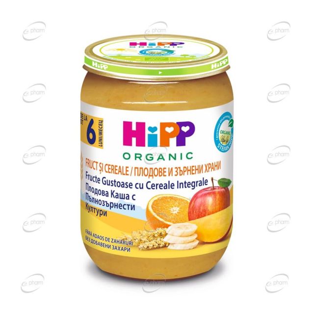 HIPP Пълнозърнеста плодова каша 6+ месеца
