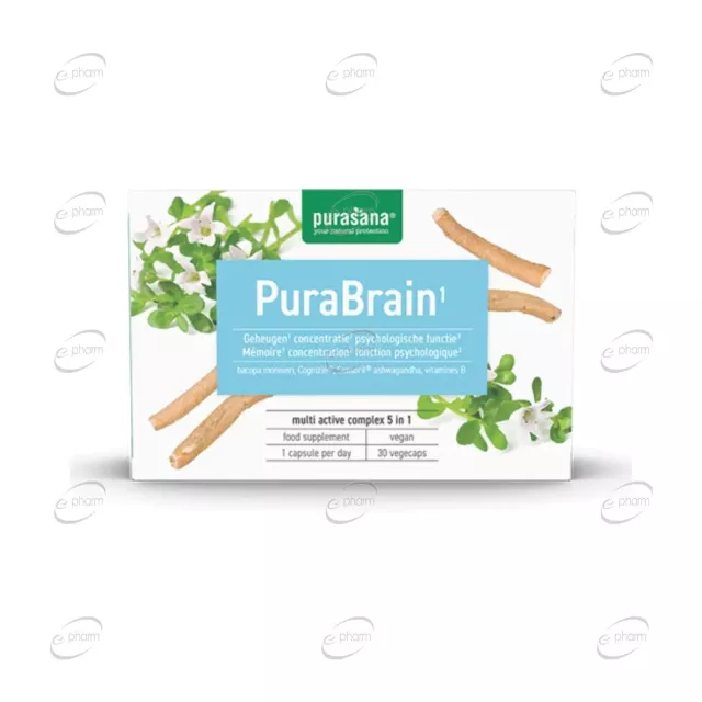 КОМПЛЕКС ЗА ПОДОБРЯВАНЕ НА МОЗЪЧНАТА ДЕЙНОСТ капсули PURASANA