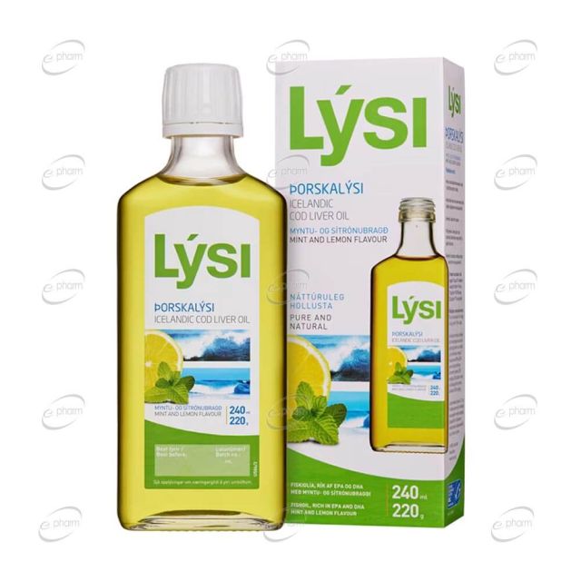 ОМЕГА - 3 2160 mg с вкус на лимон и мента сироп LYSI