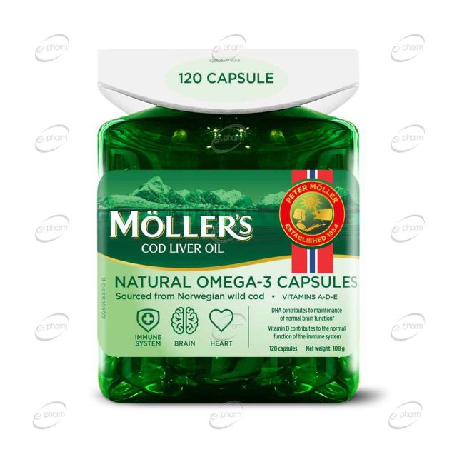 ОМЕГА-3 масло от ЧЕРЕН ДРОБ НА ТРЕСКА капсули Möller