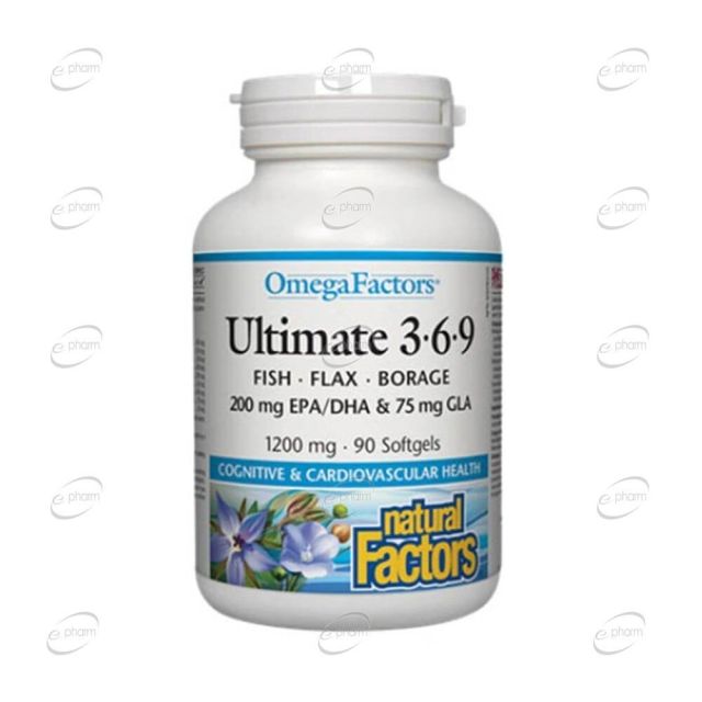 ULTIMATE 3-6-9 1200 mg дражета Natural Factors