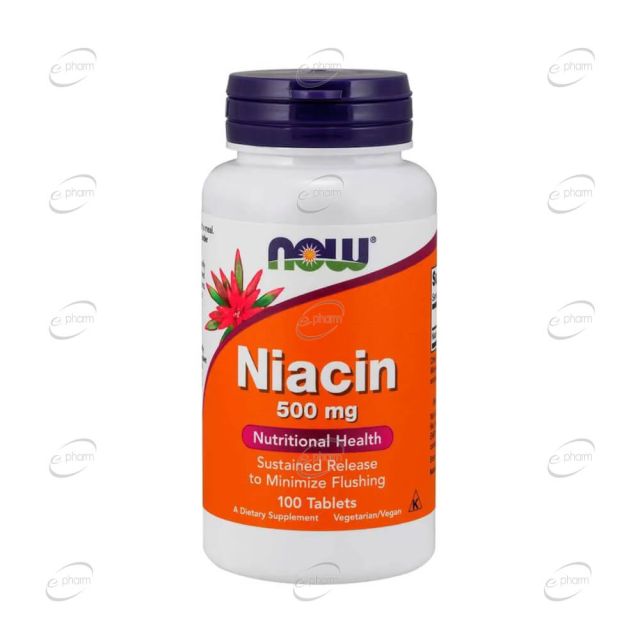 NIACIN 500 mg таблетки NOW FOODS