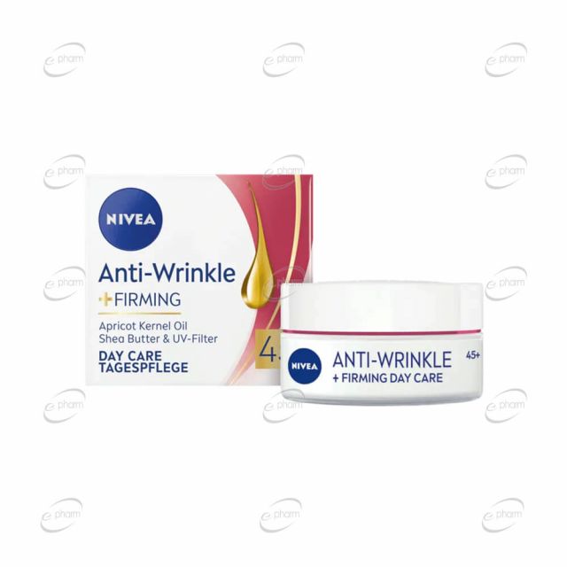 NIVEA AntiWrinkle+ стягащ дневен крем против бръчки 45+