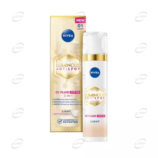 NIVEA Cellular Luminous CC цветен флуид Светъл тон SPF 30