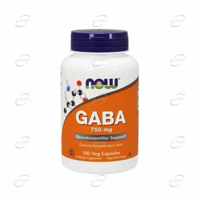 GABA 750 mg капсули Now Foods