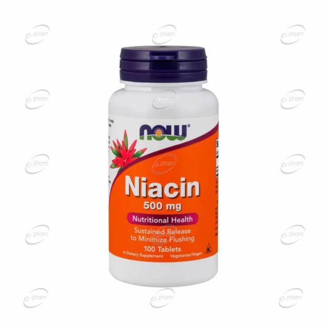 НИАЦИН 500 mg таблетки Now Foods