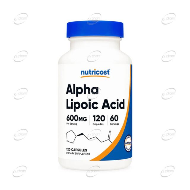 АЛФА ЛИПОЕВА КИСЕЛИНА 600 мг капсули Nutricost