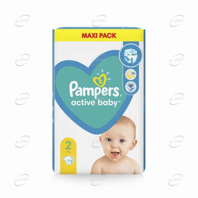Pampers Active baby пелени №2 х72 броя (VPP)