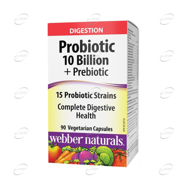 PROBIOTIC 10 BILLION + PREBIOTIC капсули Webber Naturals