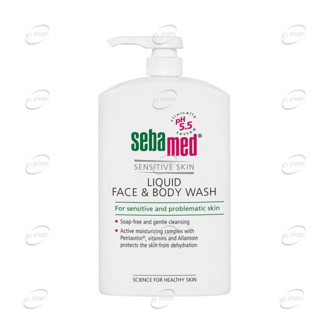 SebaMed Sensitive Skin душ гел за лице и тяло