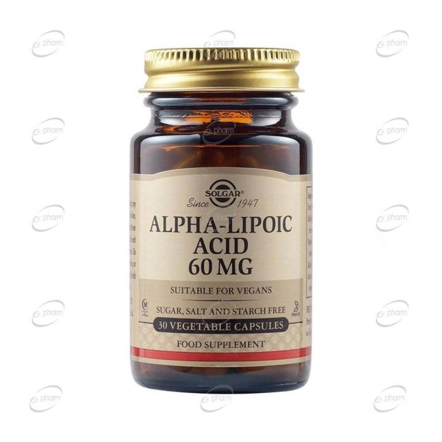 ALPHA LIPOLIC ACID 60 mg капсули SOLGAR