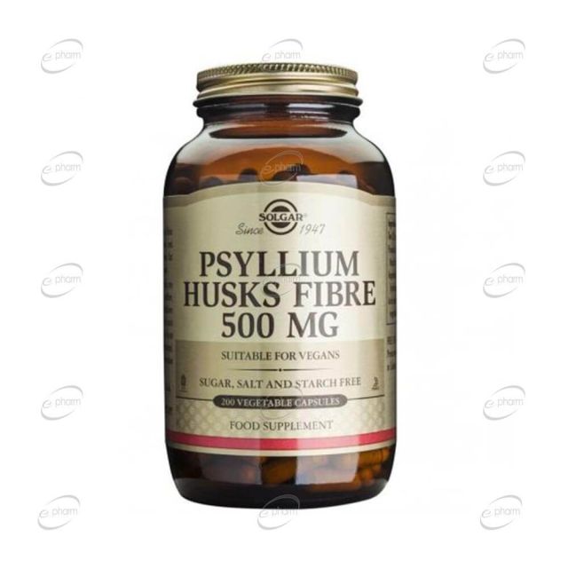 PSYLLIUM HUSKS FIBRE 500 mg капсули SOLGAR