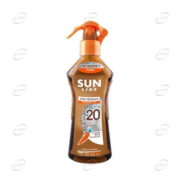 SUN LIKE Слънцезащитно спрей масло за бърз загар SPF 20