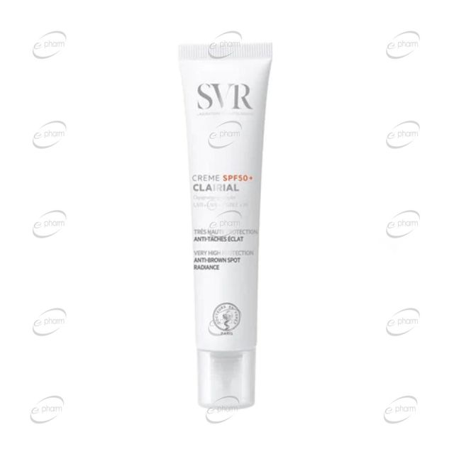 SVR Clairial Слънцезащитен депигментиращ крем за лице SPF50+