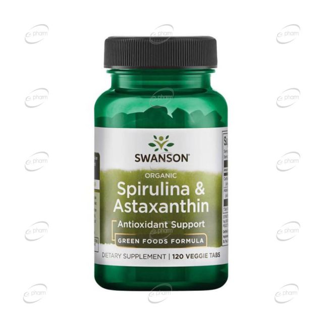 ORGANIC SPIRULINA and ASTAXANTHIN таблетки SWANSON