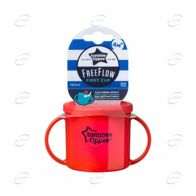 TOMMEE TIPPEE Чаша Free Flow First Cup ( 4+ м )-Червен