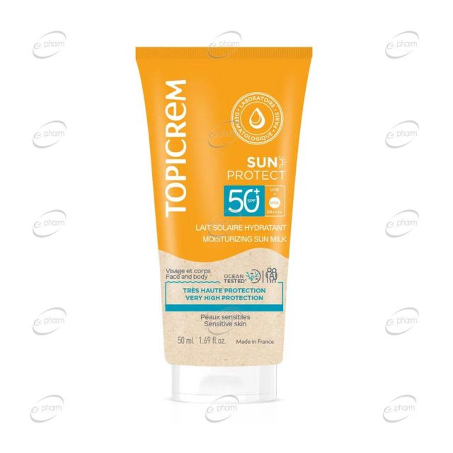 TOPICREM SUN PROTECT SPF 50+ фотозащитно мляко за лице и тяло
