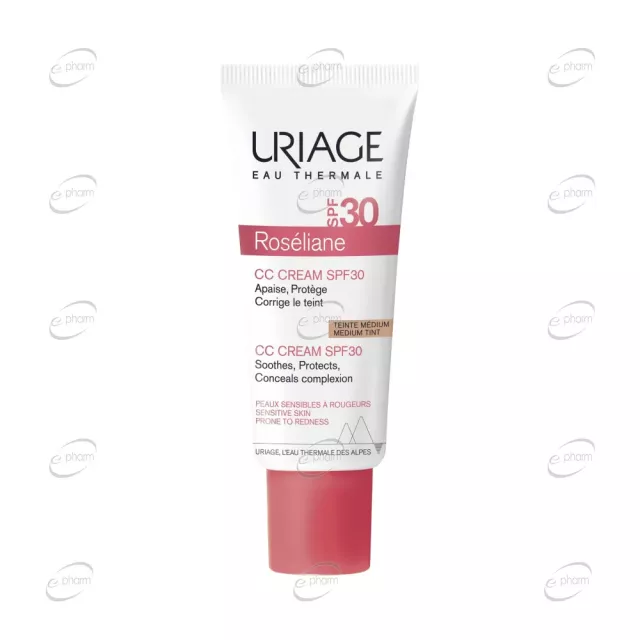 URIAGE ROSELIANE CC SPF30 Тониран крем за корекция на тена (среден нюанс)