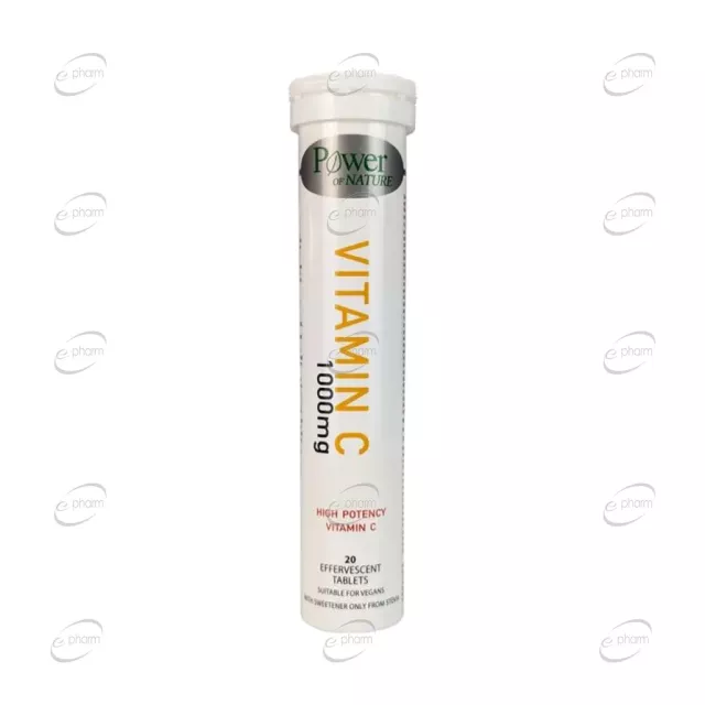 ВИТАМИН C 1000 със стевия ефервесцентни таблетки Power of Nature