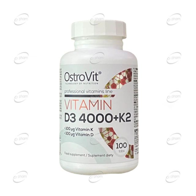 ВИТАМИН D3 4000 + K2 100 mcg таблетки Ostrovit
