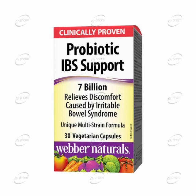 PROBIOTIC IBS SUPPORT 7 млрд. активни пробиотици капсули Webber Naturals