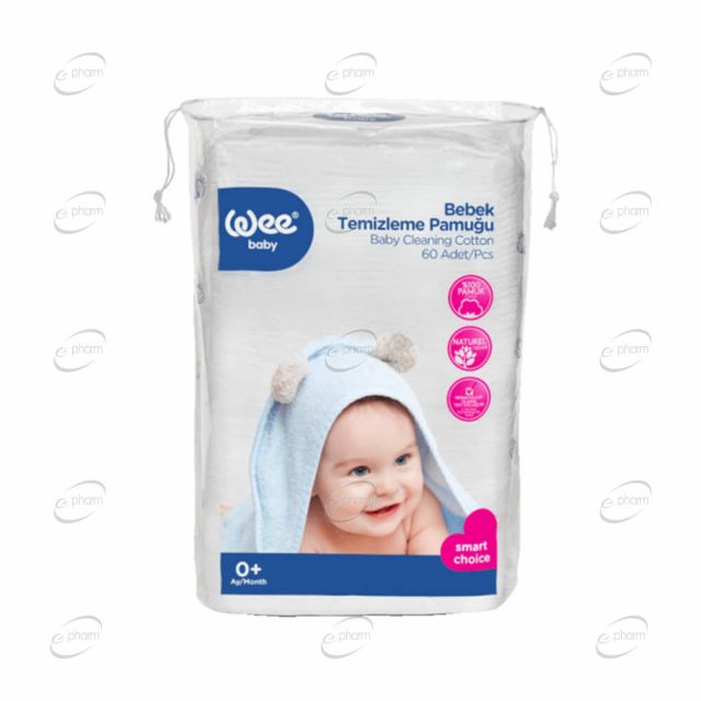 Wee Baby памучни тампони за почистване на бебета